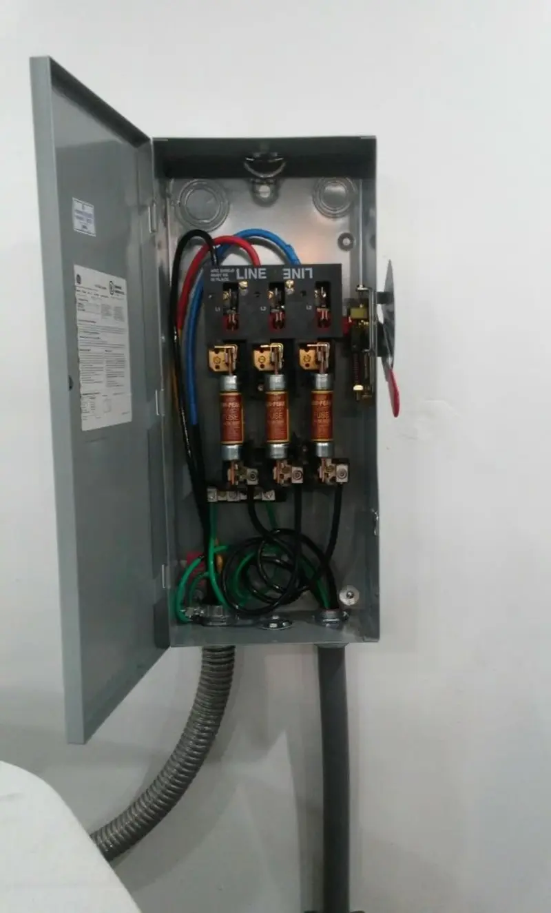 Three-phase disconnect switch installed for Electrical Wiring & Rewiring in Hazleton