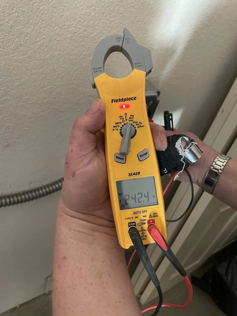 Voltage testing with clamp meter during Aluminum Wiring Replacement in Hazleton